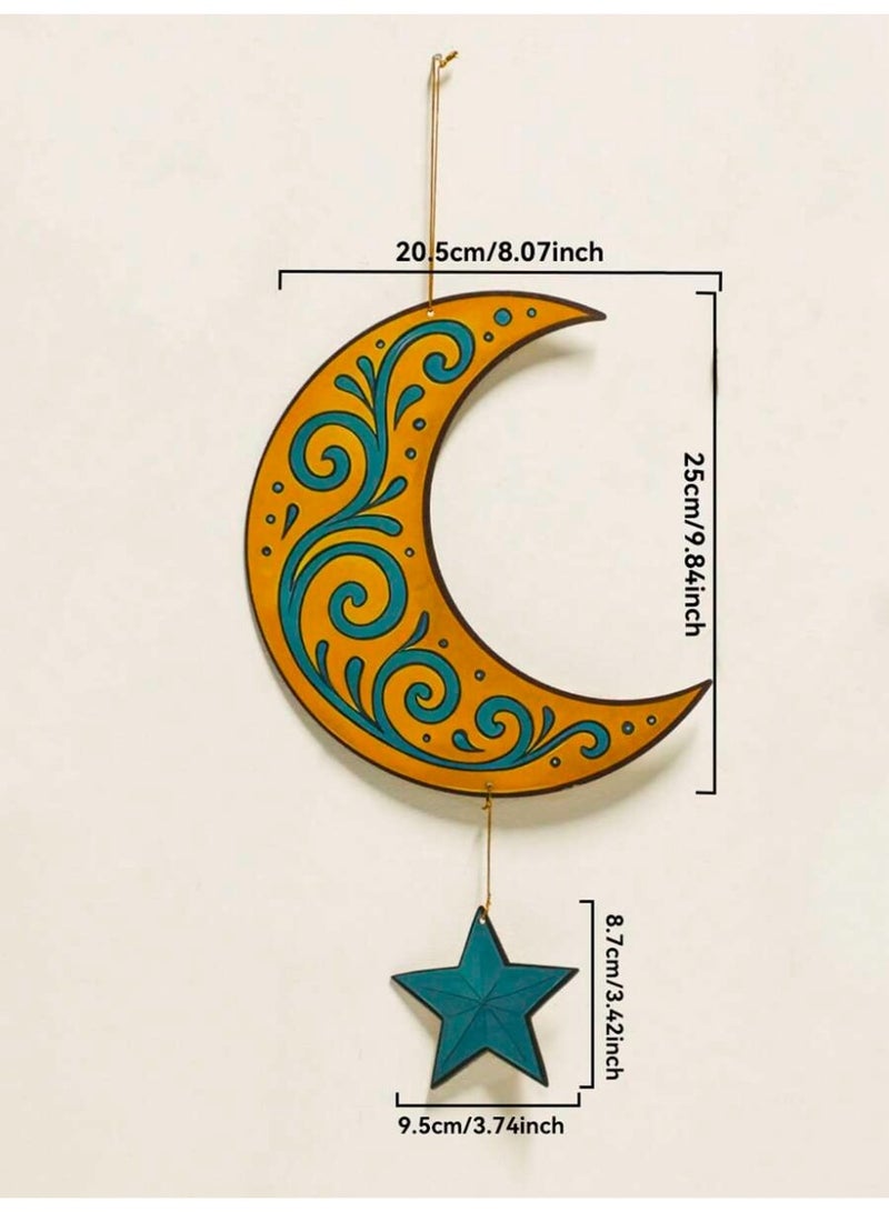 Ramadan Hanging Moon & Lantern Wall Decor Set – Islamic Home Decoration - Image 3